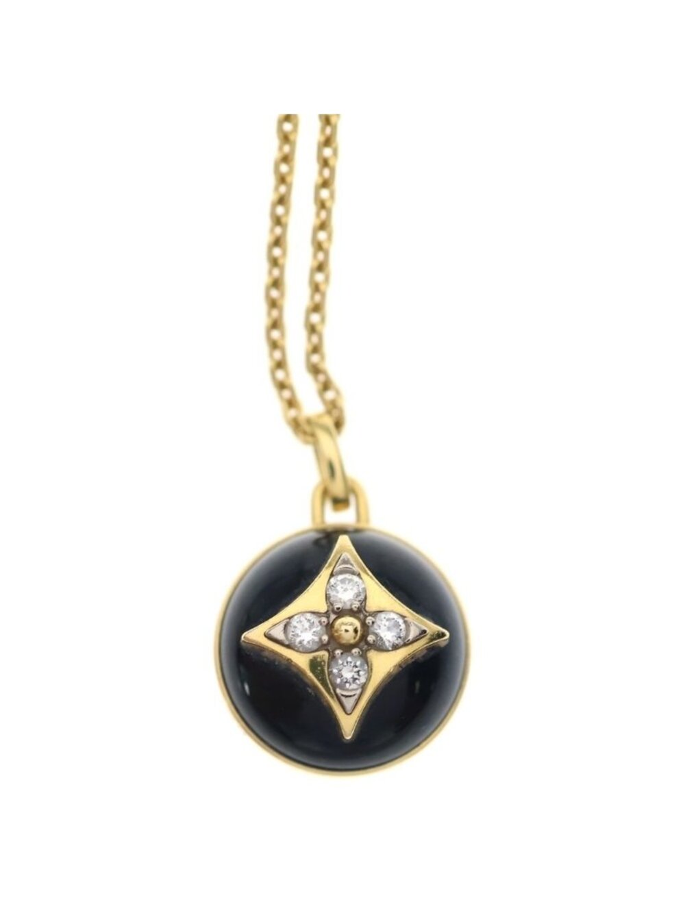 Louis Vuitton Pendentif PM Blossom Diamond Necklace 18k Yellow Gold Black - Picture 3 of 6